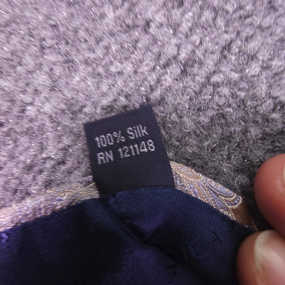 Nautica Light Blue Gold Paisley 100% Silk Designer Tie - Picture 3 of 3